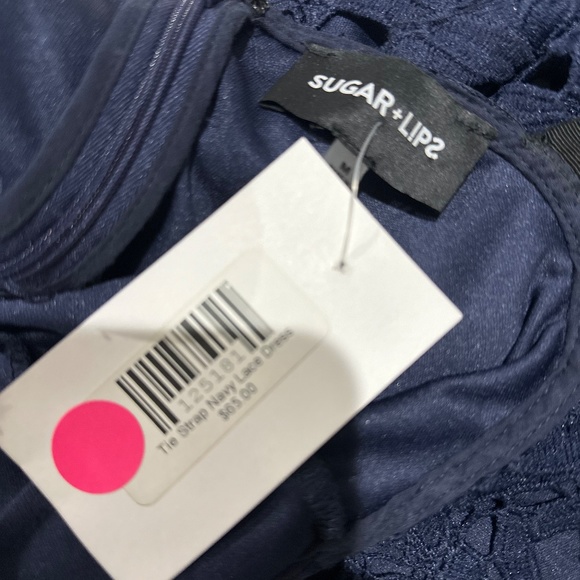 NWT Sugar & Lips Navy Tie Strap Dress Size: Medium - Picture 3 of 3